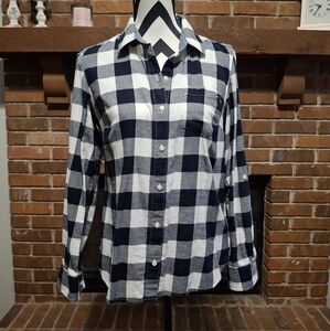 Tommy Hillfiger Navy Plaid Button Up